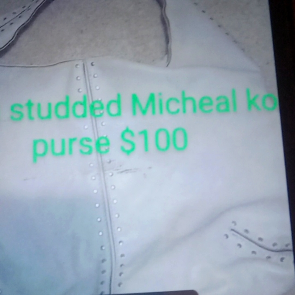 Cream studded Michael kors purse